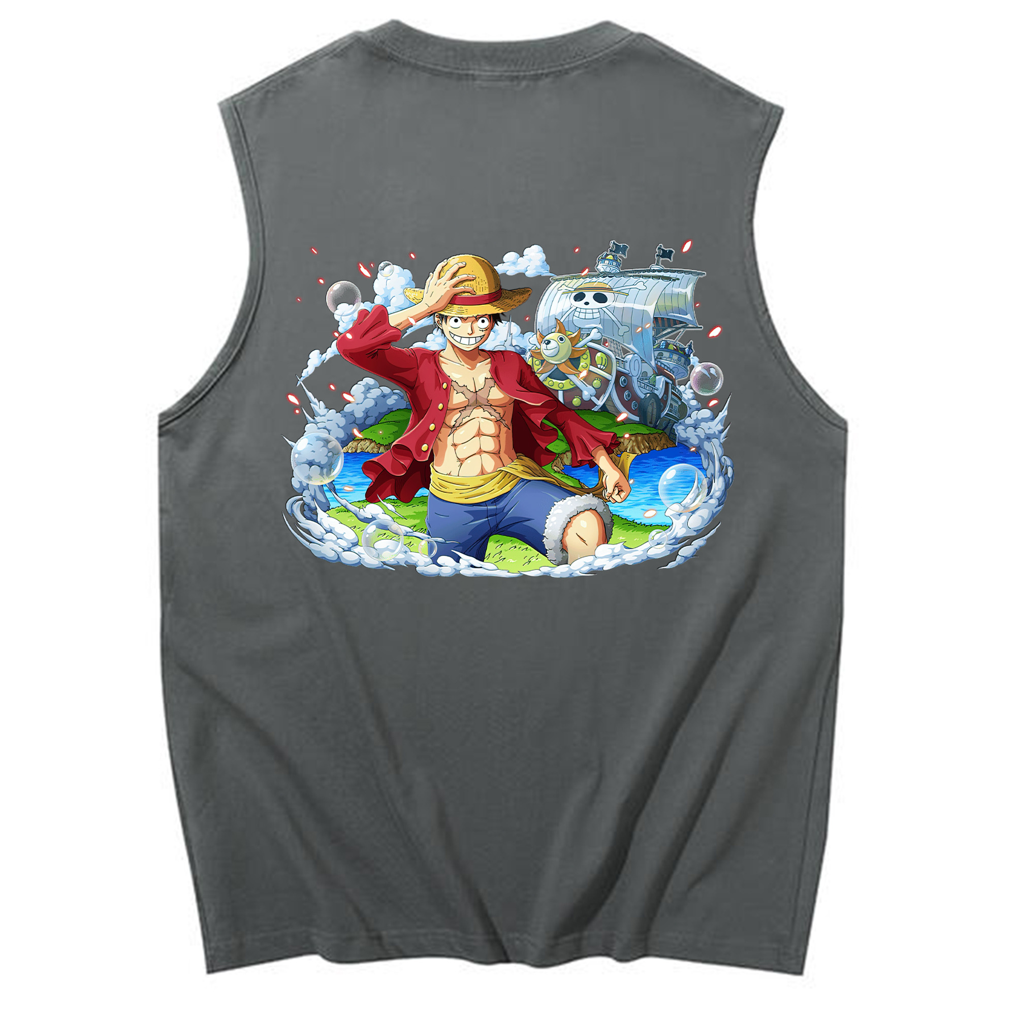 ワンピース モンキー・D・ルフィ ONE PIECE Monkey D. Luffy コットン100％タンクトップ（背面プリント）